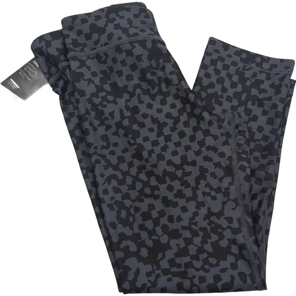 Under Armour HeatGear Compression Crop Leggings Gray Black Animal Print Medium